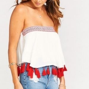 Show Me Your Mumu Trace Tube Top Boho Tassel Diamond Head
